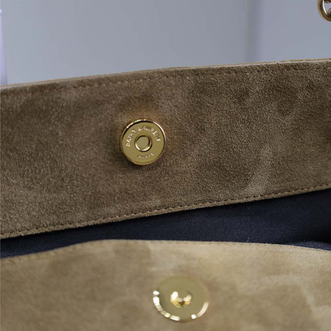 JAMIE MEDIUM POCHON 27 IN DULL BROWN SUEDE COPPER HARDWARE
