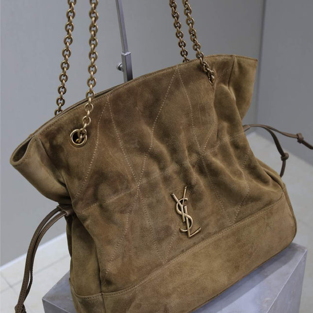 JAMIE MEDIUM POCHON 27 IN DULL BROWN SUEDE COPPER HARDWARE