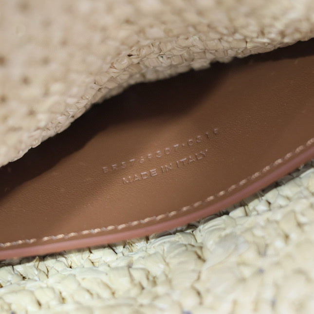 YSL 25S CASSANDRE LARGE ENVELOPE POUCH 29 IN NATURAL RAFFIA GOLD HARDWARE