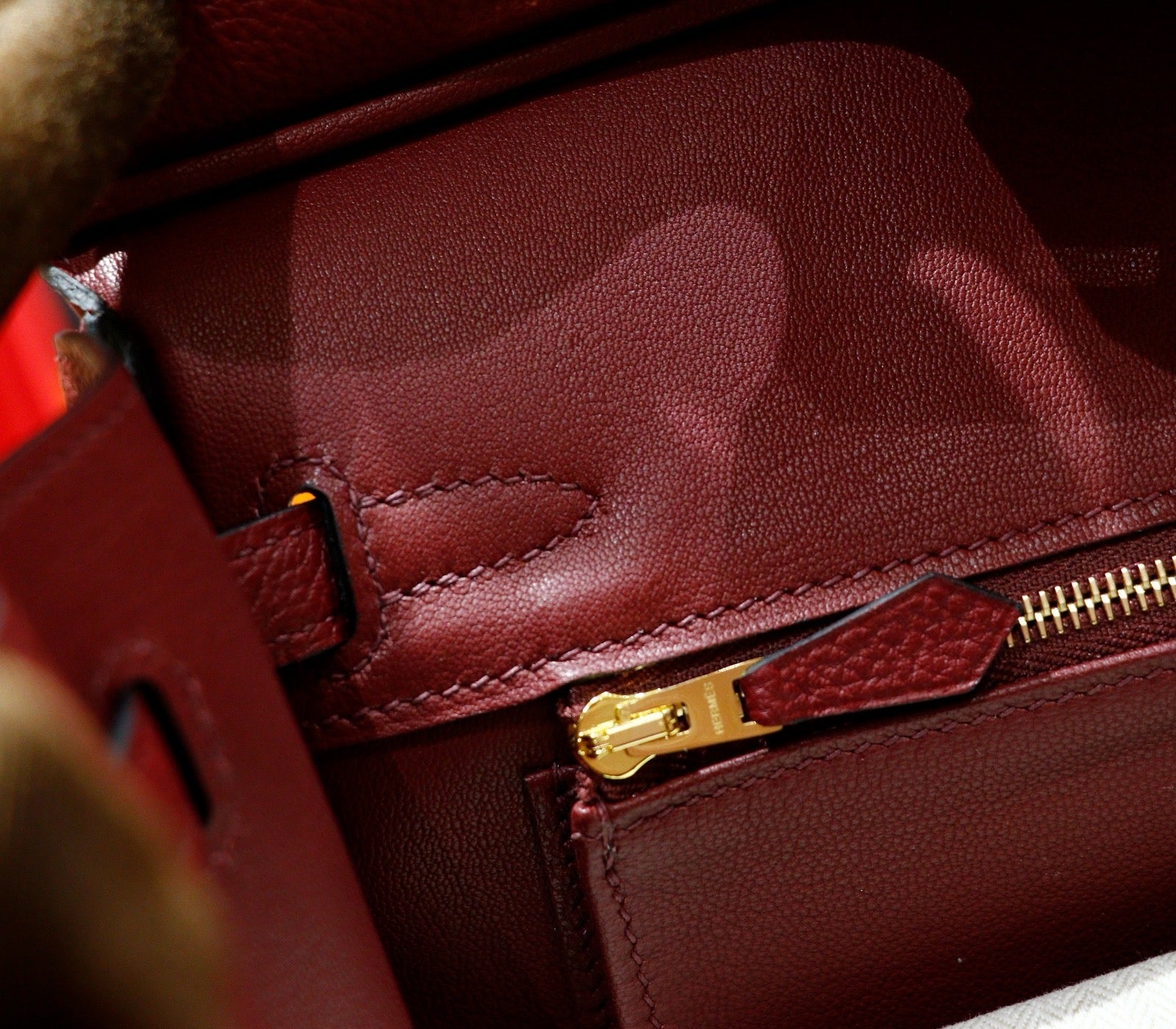 HM 25S BIRKIN BAG 25 CM IN DARK RED TOGO WITH GOLD HARDWARE