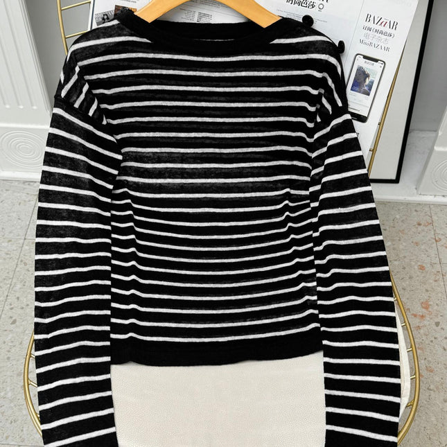 DIOR 25S OFF-SHOULDER STRIPED TOP 550