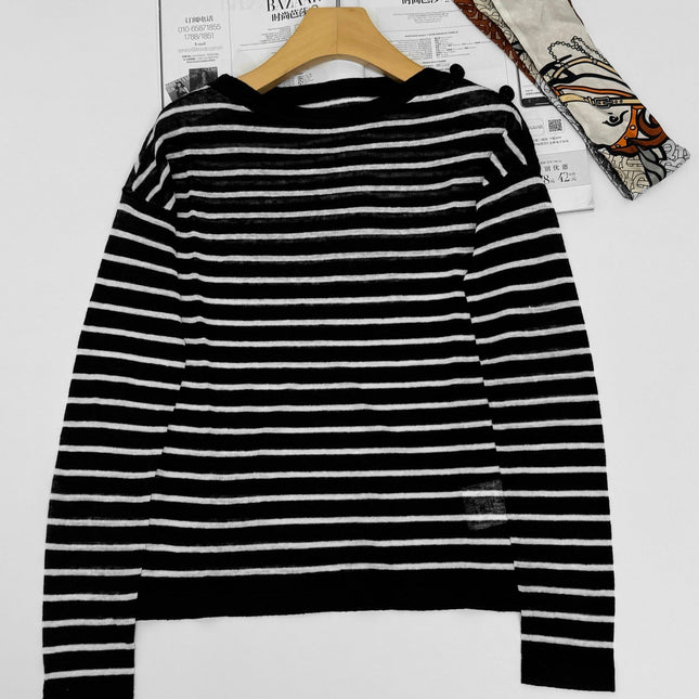 DIOR 25S OFF-SHOULDER STRIPED TOP 550