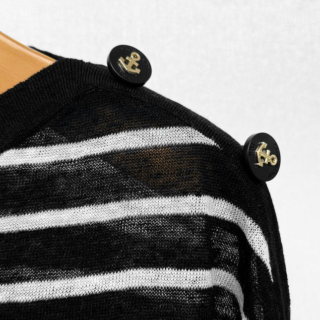 DIOR 25S OFF-SHOULDER STRIPED TOP 550