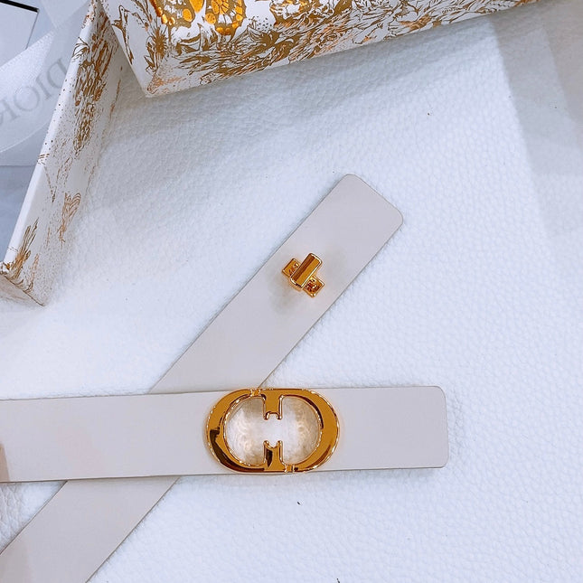 DIOR 25S BELT 25 MM IN WHITE CALFSKIN 561822
