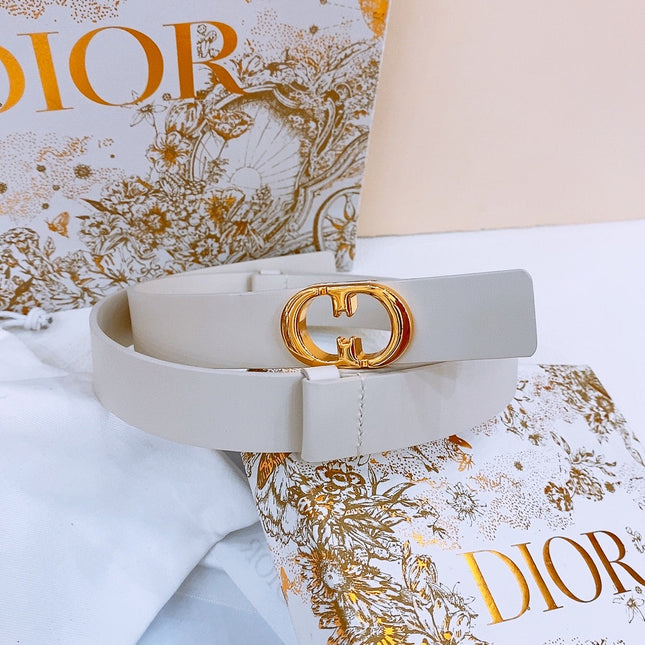 DIOR 25S BELT 25 MM IN WHITE CALFSKIN 561822