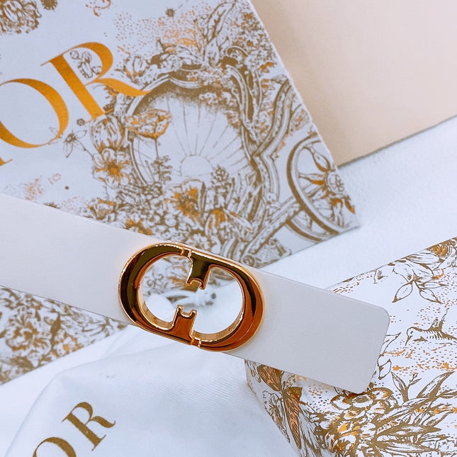 DIOR 25S BELT 25 MM IN WHITE CALFSKIN 561822