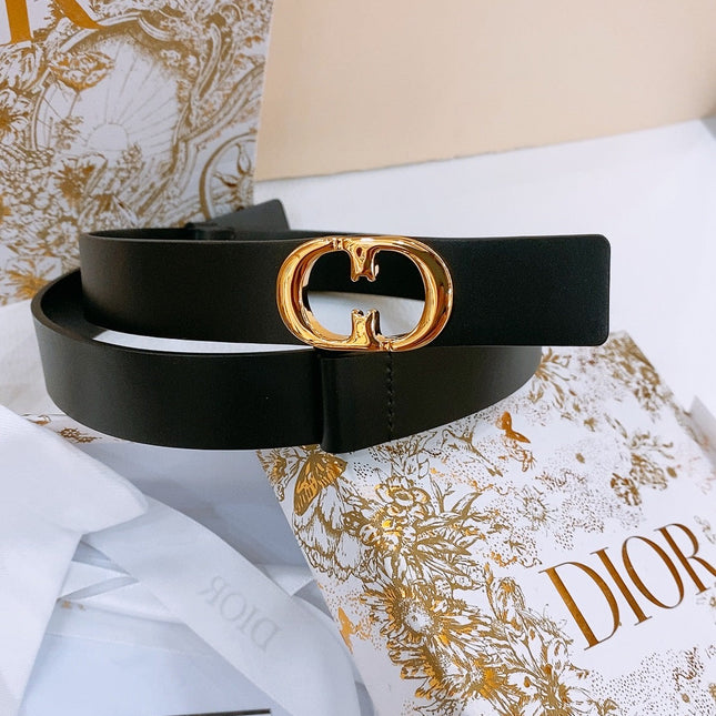 DIOR 25S BELT 25 MM IN BLACK CALFSKIN 561823