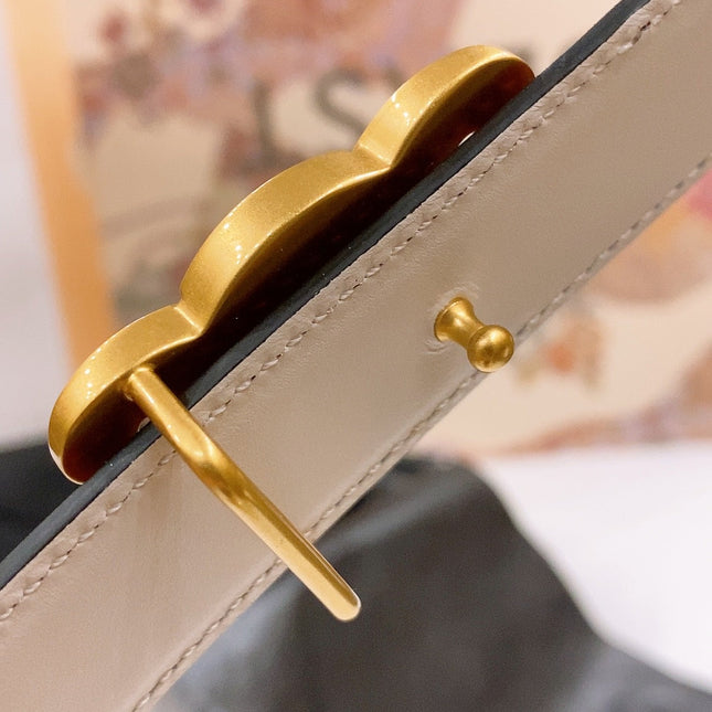 CELINE 25S BELT 25MM REVERSIBLE TRIOMPHE IN BURGUNDY CALFSKIN 565534