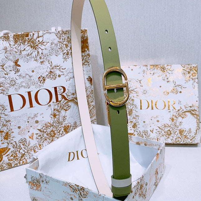 DIOR 25S BELT 20 MM IN OLIVE GREEN CALFSKIN 572895