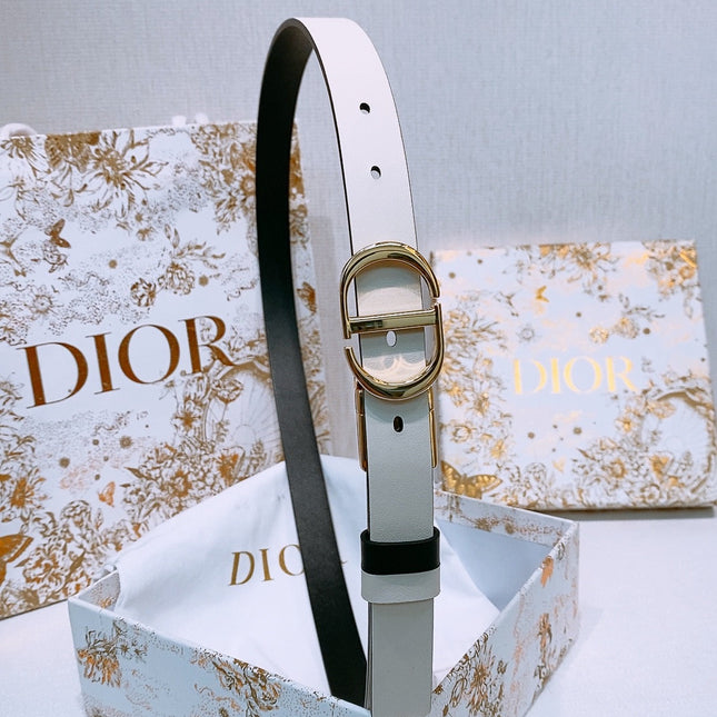 DIOR 25S BELT 20 MM IN WHITE CALFSKIN 572896