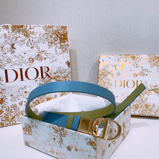 DIOR 25S BELT 20 MM IN DUSTY BLUE CALFSKIN 572900