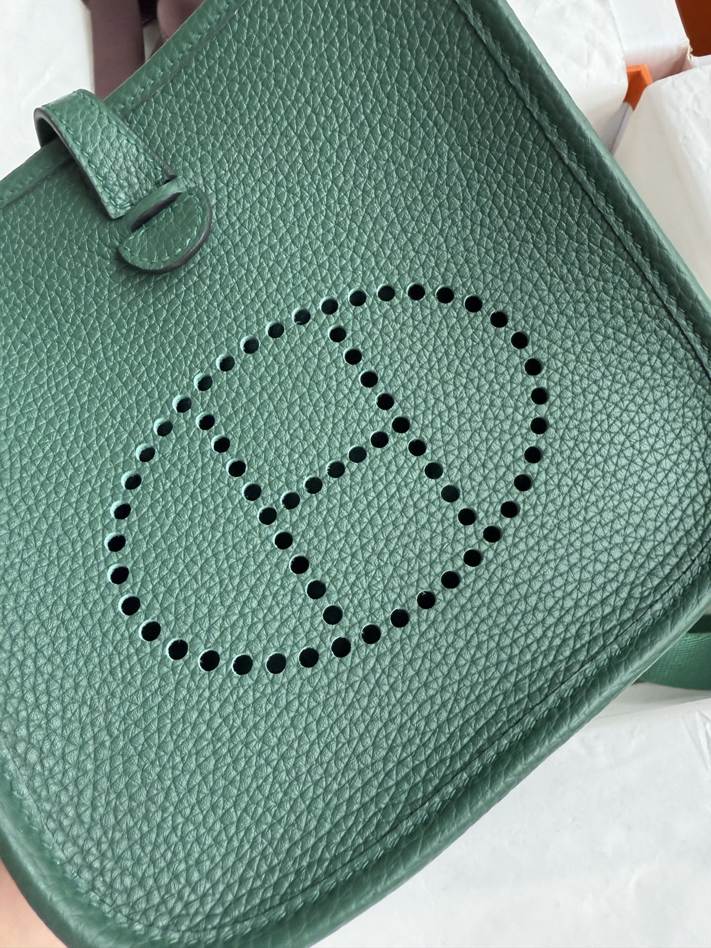 HM 25S EVELYNE 17 CM IN DARK GREEN COWHIDE WITH SILVER HARDWARE