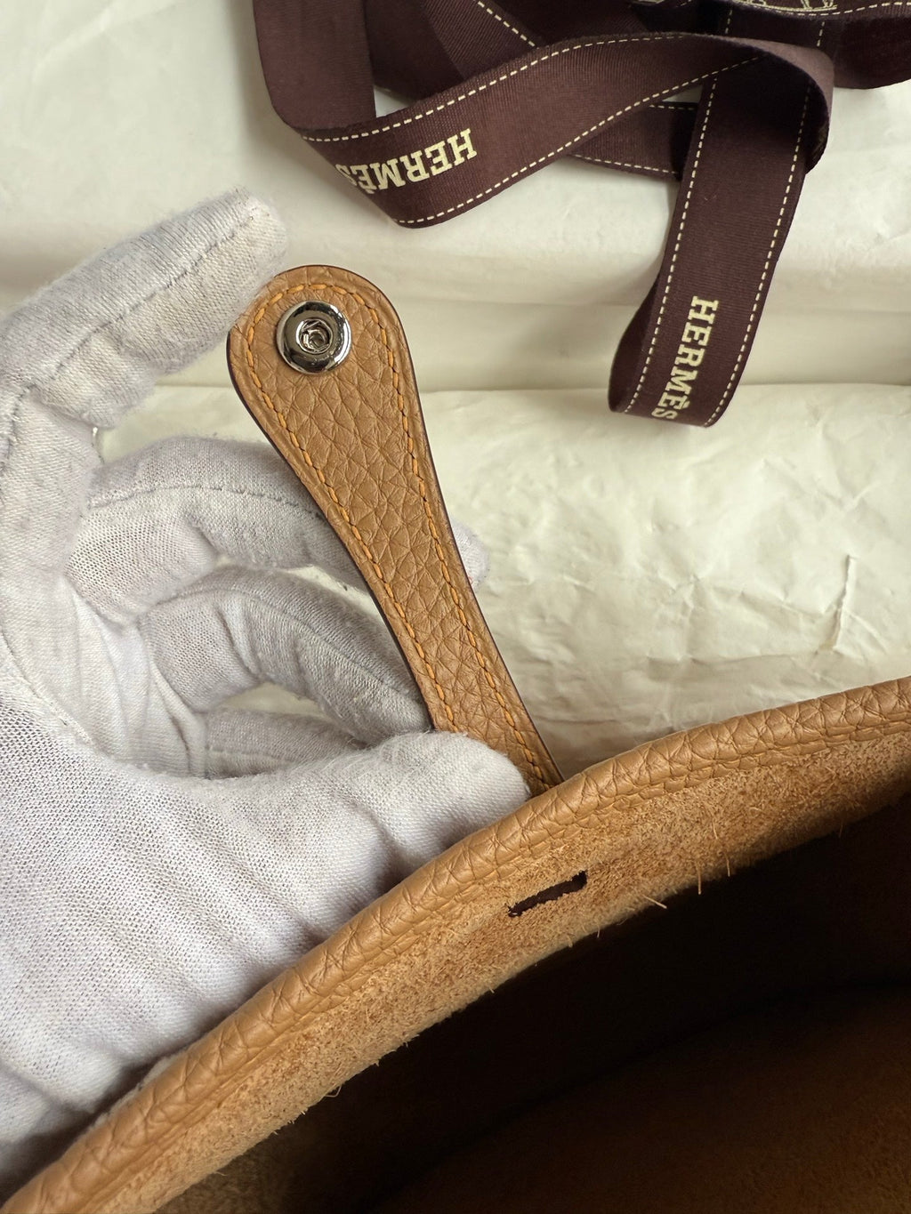 HM 25S EVELYNE 17 CM IN LIGHT BROWN COWHIDE WITH SILVER HARDWARE