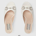 GG  Women's Horsebit mid-heel slide sandal in White