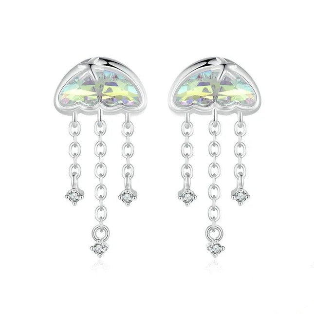 Iridescent Jellyfish Earrings Studs for Women Teen Girls