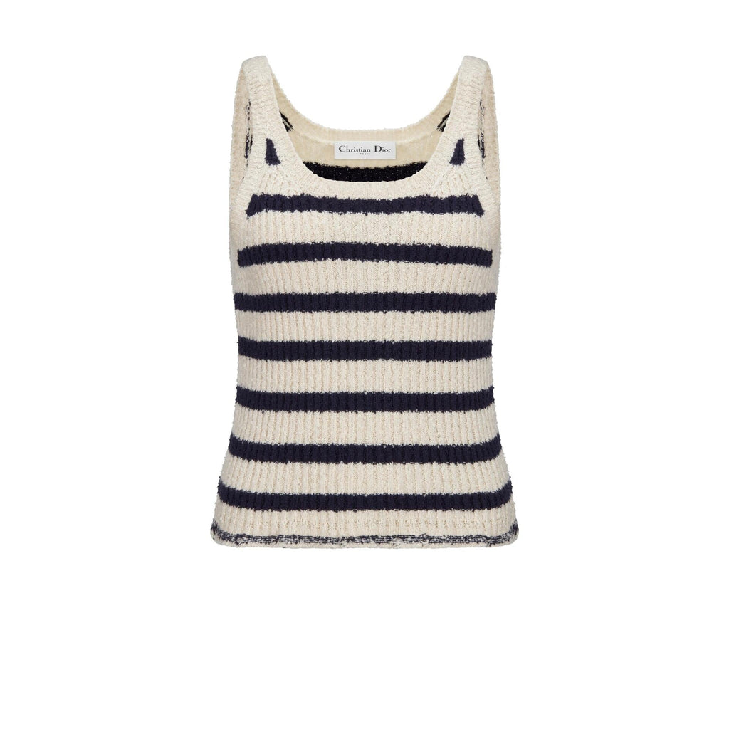 Striped knitted Beige Black Cardigan